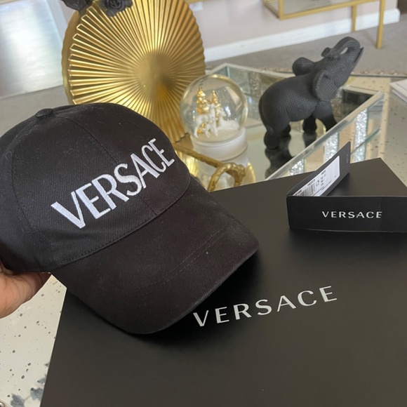 Black Versace Baseball Cap W/ Greek Accessory main image 6